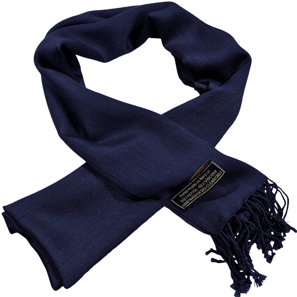 3889 Navy Blue Dark Blue Solid Color Design Fashion Scarf Seconds Scarves